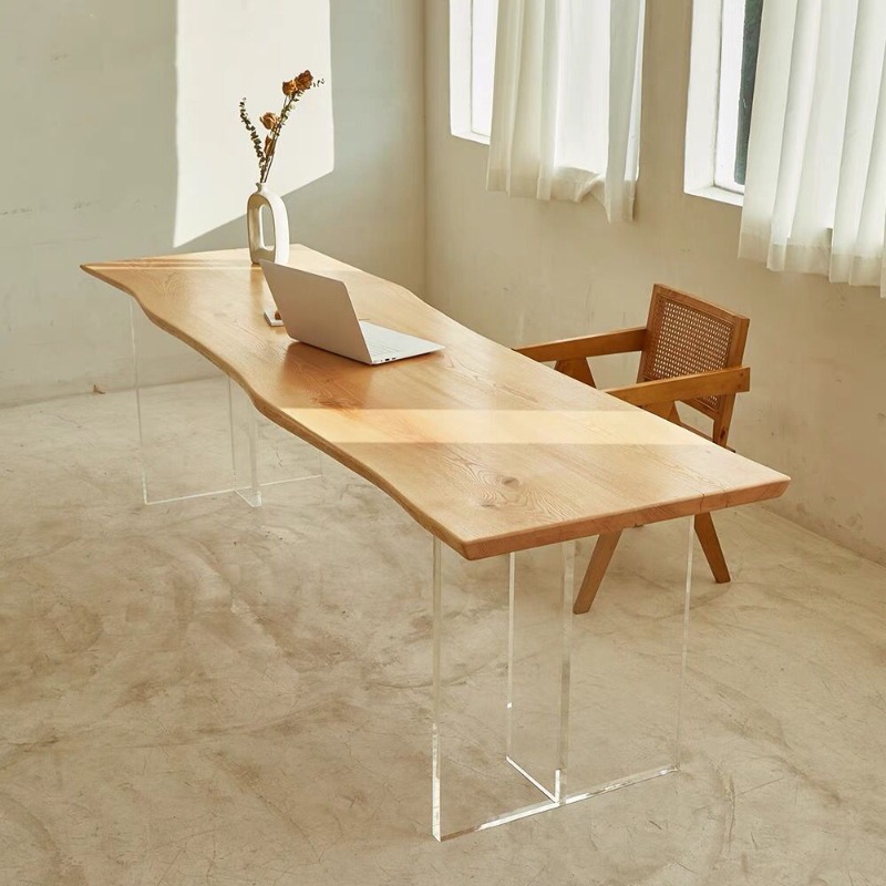 Nordic Solid Wood Acrylic Floa - Office Furniture ulasan dan harga