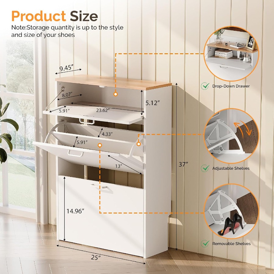 Shoe Cabinet Storage for Entry - Shoe Rack Cabinet Narrow Entryway ulasan dan harga