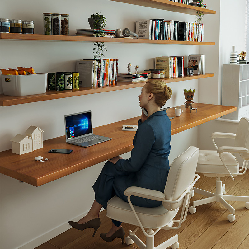 Nordic Solid Wood Desk with Bo - Bedroom Furniture ulasan dan harga