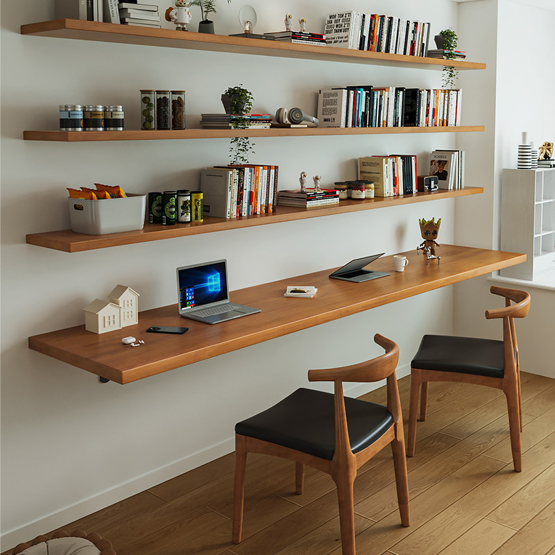Nordic Solid Wood Desk with Bo - Bedroom Furniture ulasan dan harga