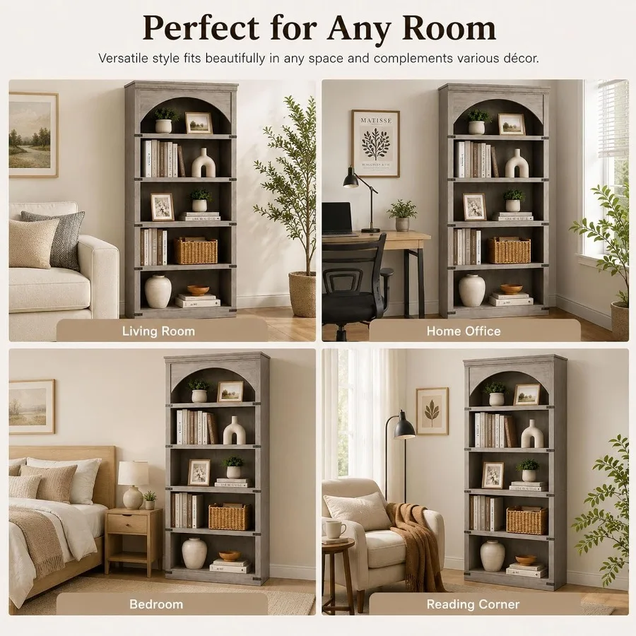 68.7 Tall Farmhouse Arched Boo - Storage ulasan dan harga